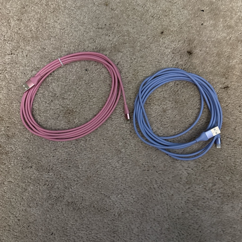 Pink and Blue USB Charging Cables